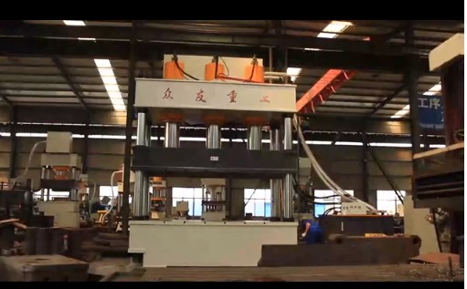 1200噸三缸四柱液壓機玻璃鋼熱壓成型油壓機試機視頻